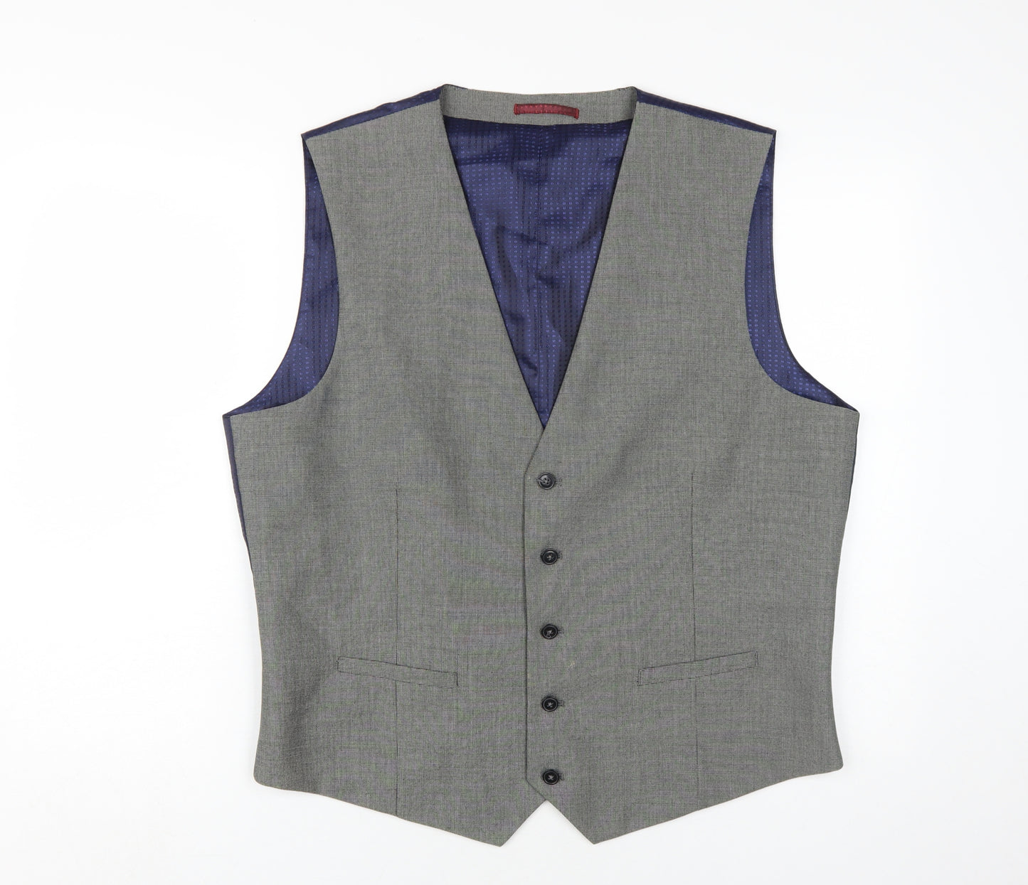Burton Menswear Men's Grey XL Suit Waistcoat