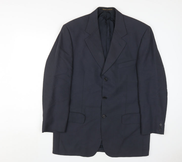 Marks and Spencer Blue Men's Blazer, 40R, Notch Lapel