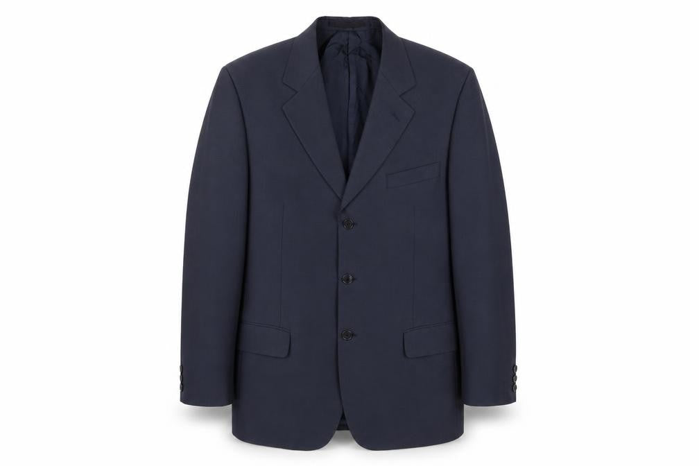 Front view of Marks & Spencer Blue Men's Blazer, 40R, Notch Lapel
