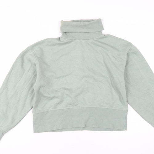 Zara Women’s Green High Neck Pullover Sweatshirt S