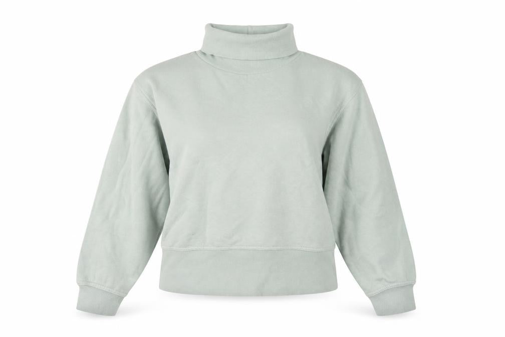 Front view of Zara Women’s Green High Neck Pullover Sweatshirt S