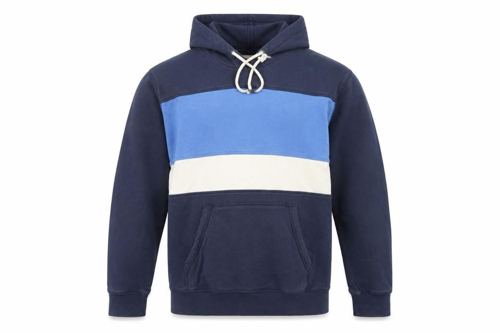 Front view of Marks & Spencer Men's Blue Pullover Hoodie - M