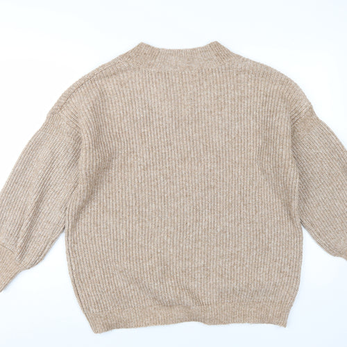 ASOS Design Women Beige V-Neck Pullover Jumper Size 8