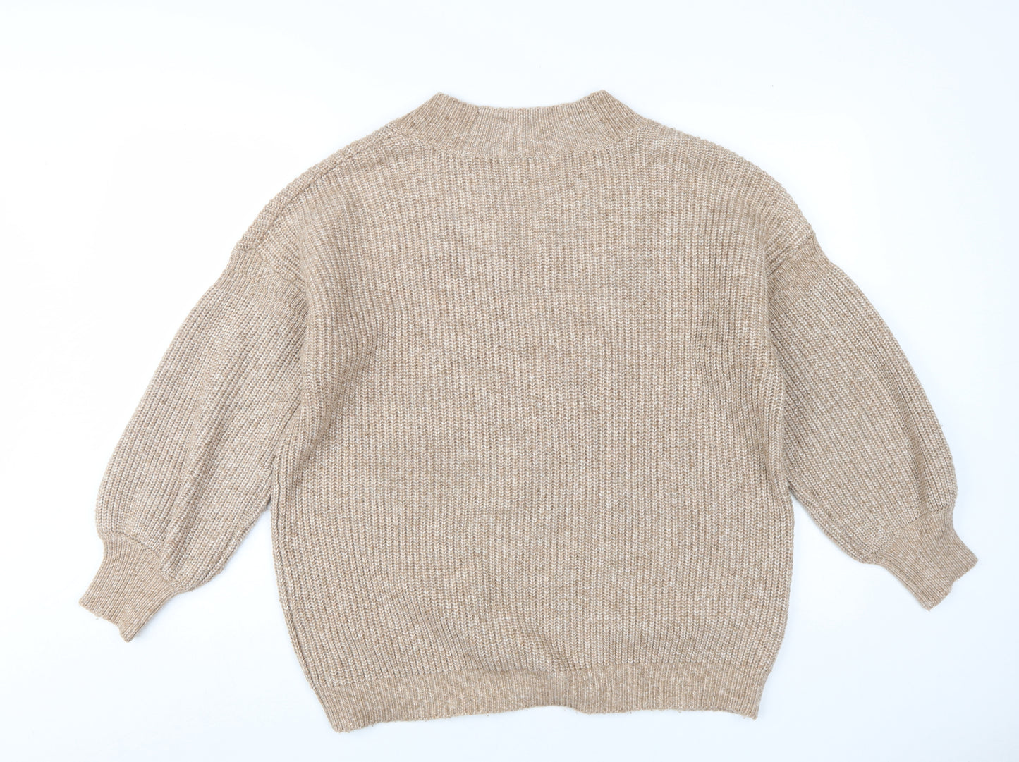 ASOS Design Women Beige V-Neck Pullover Jumper Size 8