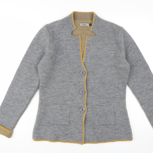 Vida Women's Grey Collared Cardigan - L