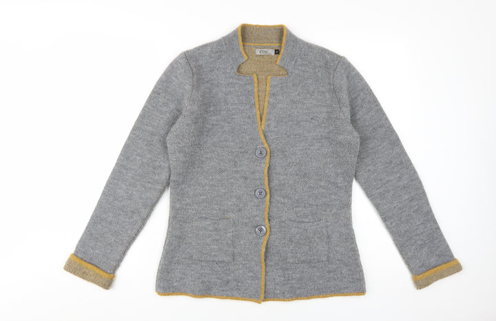 Vida Women's Grey Collared Cardigan - L