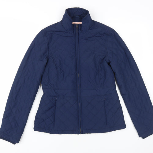John Lewis Women's Blue Quilted Jacket Size 8