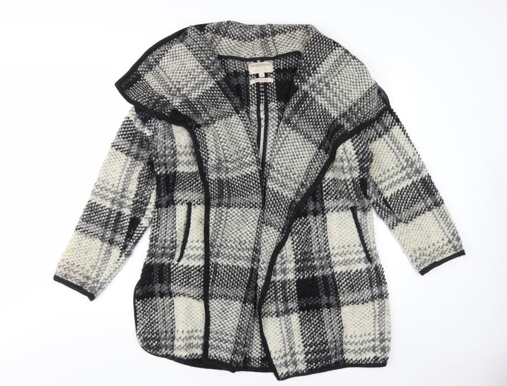 Monsoon Women's Black Ivory Check Wool Blend Coat S