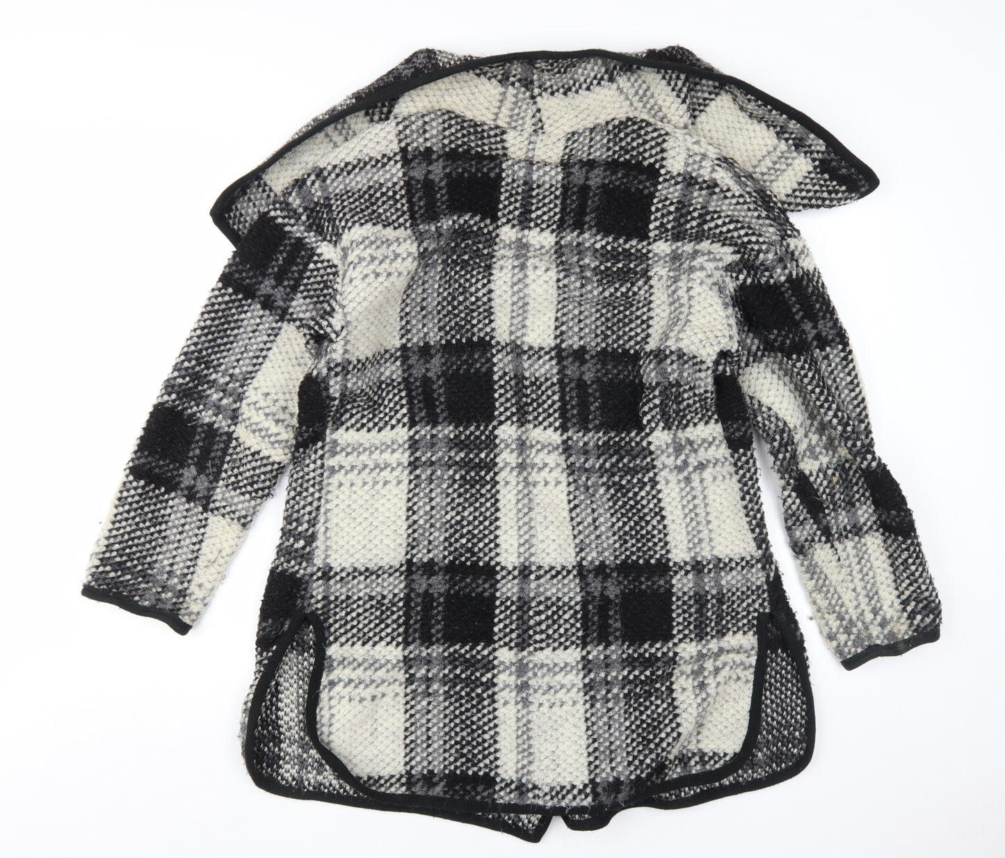 Monsoon Women's Black Ivory Check Wool Blend Coat S