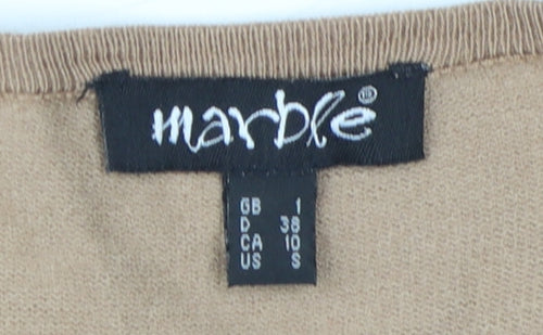 Marble Women's Beige Shift Dress Size 10 - Elegant Knit