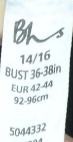BHS Women's Black Cardigan Size 14/16, Embroidered Knit