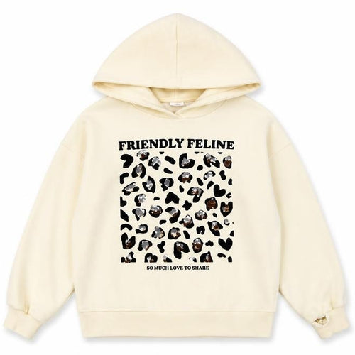 Zara Girls Ivory Animal Print Hoodie 11-12 Years Pullover
