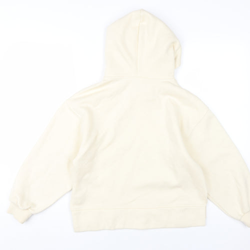 Zara Girls Ivory Animal Print Hoodie 11-12 Years Pullover