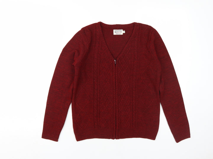 Bare Denim Women's Red XS Cable-Knit Cardigan