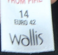 Wallis Women's Black Shift Dress Size 14, 3/4 Sleeve, Button Accents