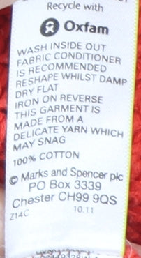Marks and Spencer Women's Beige Red Striped Jumper Size 14