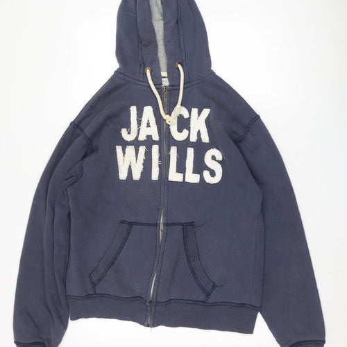 Jack Wills Men's Blue XL Full Zip Hoodie