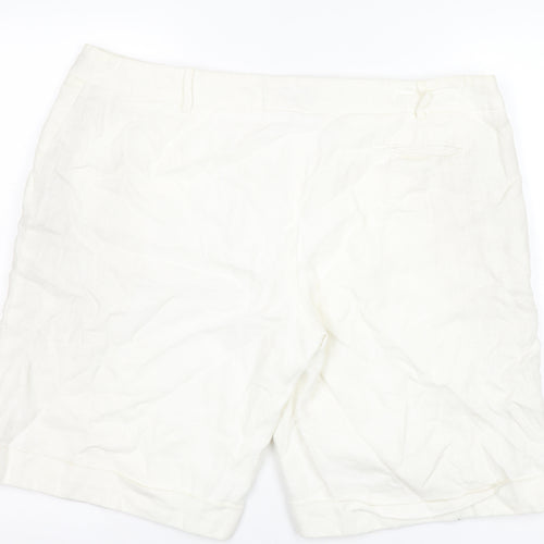 Hobbs Women's Ivory Linen Chino Shorts Size 18