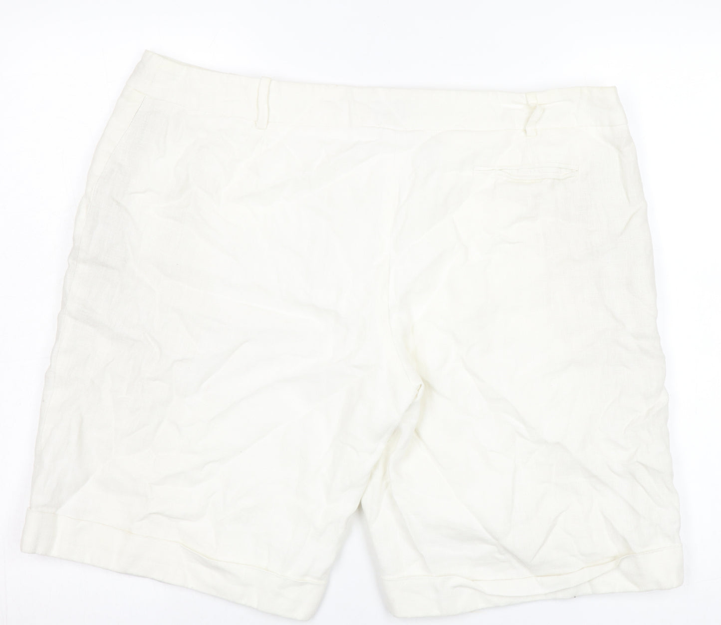 Hobbs Women's Ivory Linen Chino Shorts Size 18
