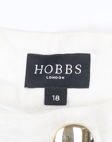 Hobbs Women's Ivory Linen Chino Shorts Size 18