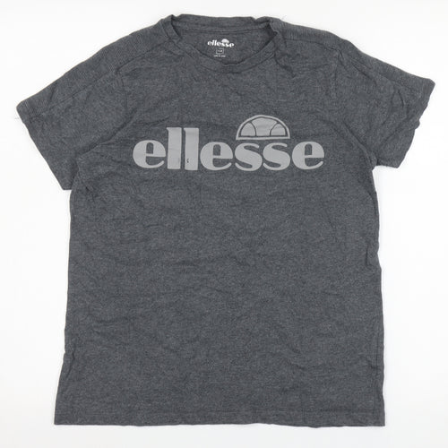 Ellesse Men's Grey Cotton Short Sleeve T-Shirt M