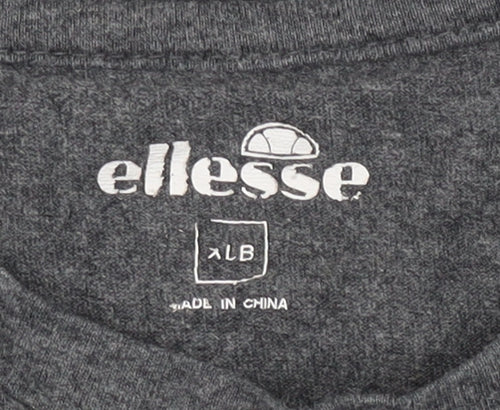 Ellesse Men's Grey Cotton Short Sleeve T-Shirt M