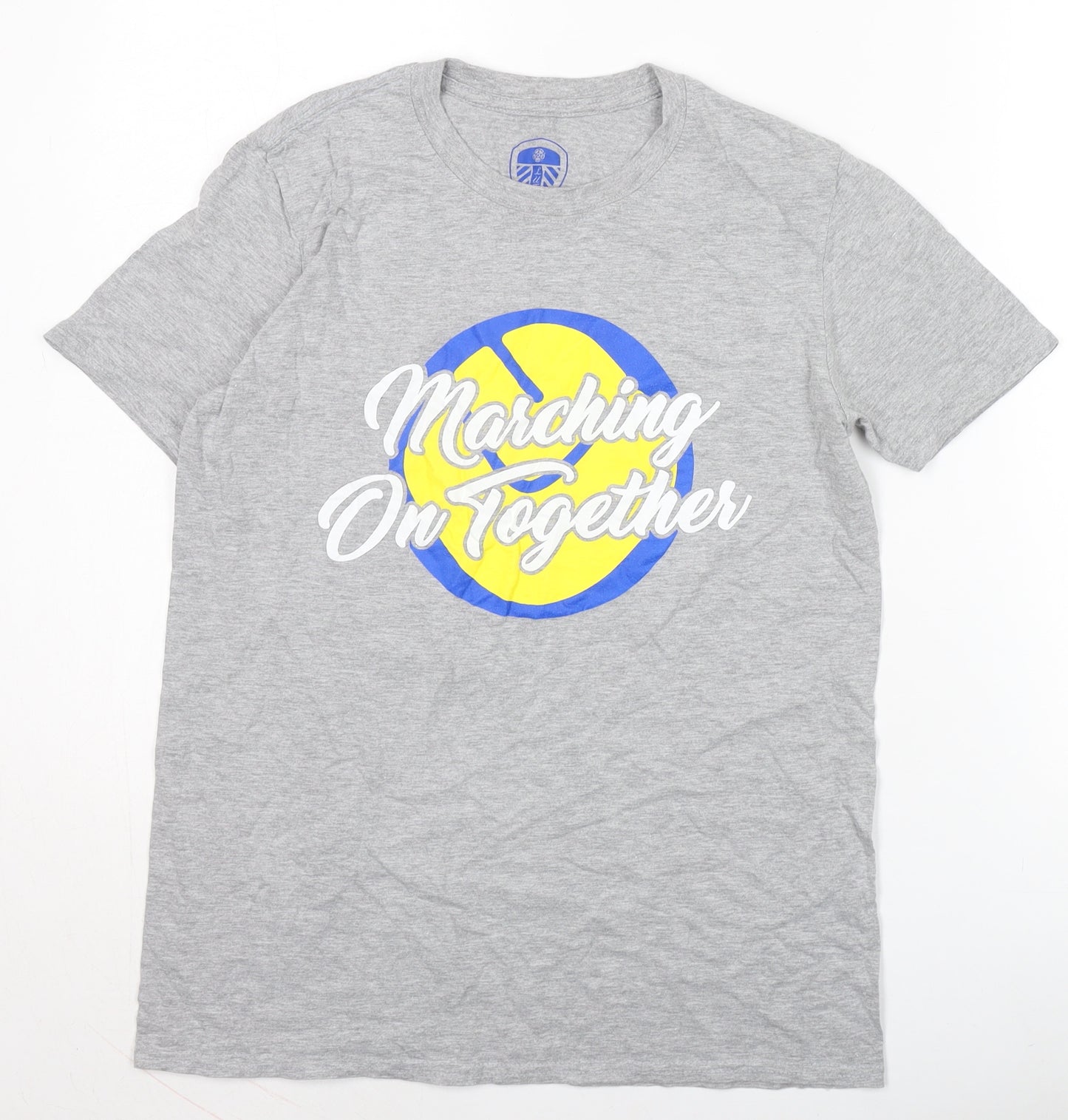 LUFC Men's Grey Sports T-Shirt M - Graphic Print