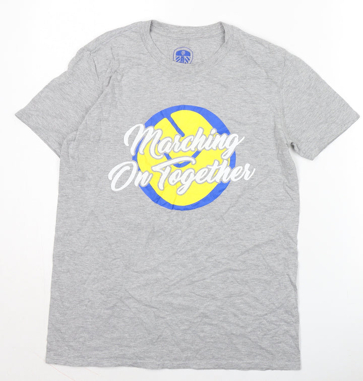 LUFC Men's Grey Sports T-Shirt M - Graphic Print