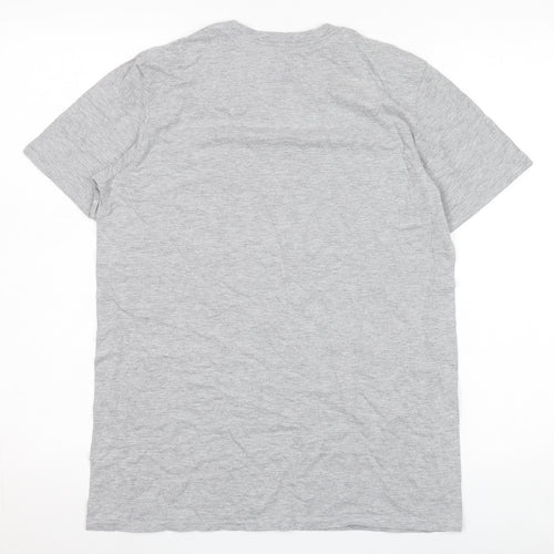 LUFC Men's Grey Sports T-Shirt M - Graphic Print