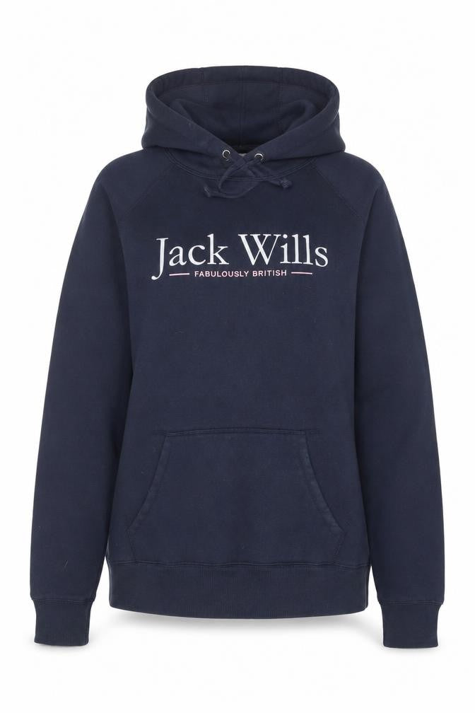 Front view of Jack Wills Women's Blue Pullover Hoodie, size 8