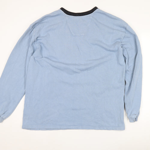 Volcom Men's Blue Crew Neck Sweatshirt - Logo, Size L