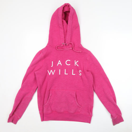Jack Wills Women's Pink Pullover Hoodie, Size 10