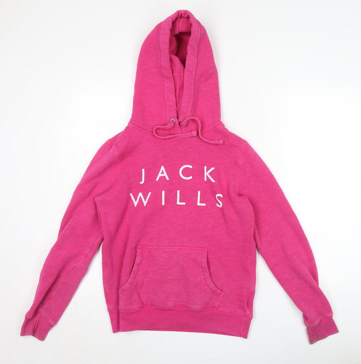 Jack Wills Women's Pink Pullover Hoodie, Size 10