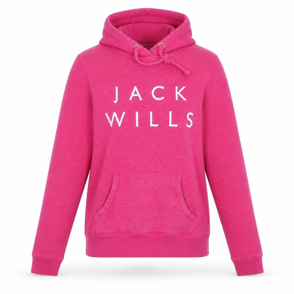 Front view of Jack Wills Women's Pink Pullover Hoodie, size 10