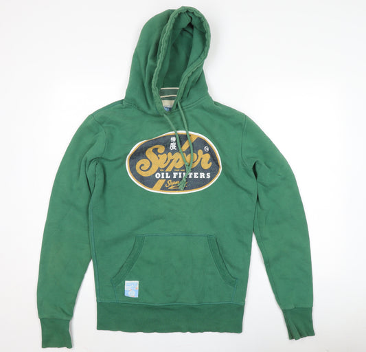 Superdry Men's Green Pullover Hoodie S Logo