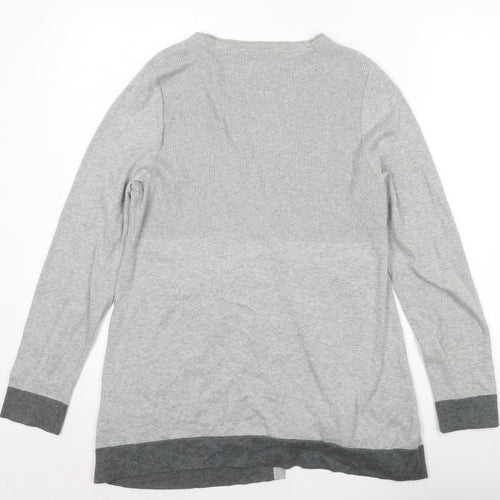 Mantaray Grey Women's Cardigan, Size 14, V-Neck, Nature Theme