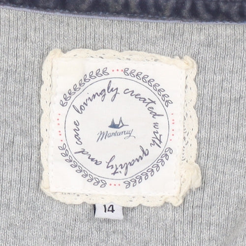 Mantaray Grey Women's Cardigan, Size 14, V-Neck, Nature Theme