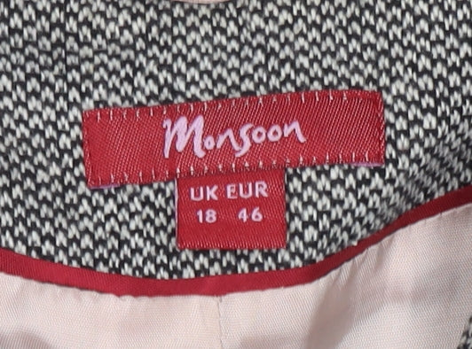 Monsoon Women's Grey Blazer Size 18 Workwear Suit Jacket