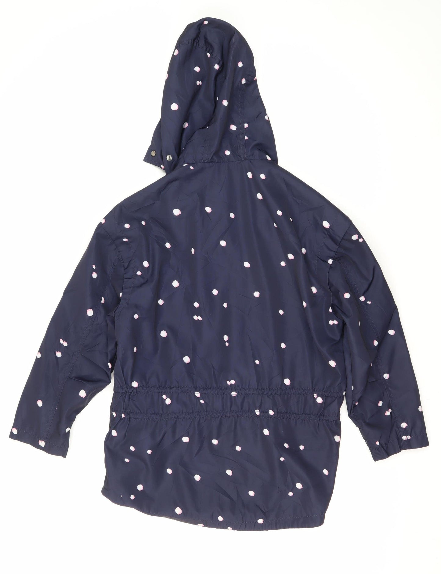 Zara Girls Blue Polka Dot Parka Coat - Size 10 Years