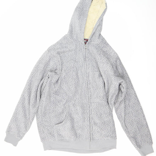 Cotton Traders Women's Grey Full Zip Hoodie, Size L