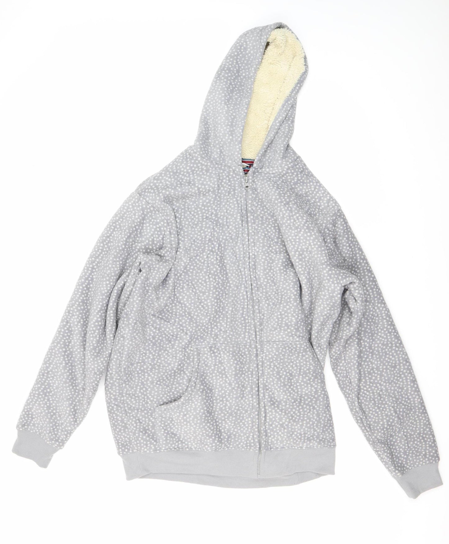 Cotton Traders Women's Grey Full Zip Hoodie, Size L