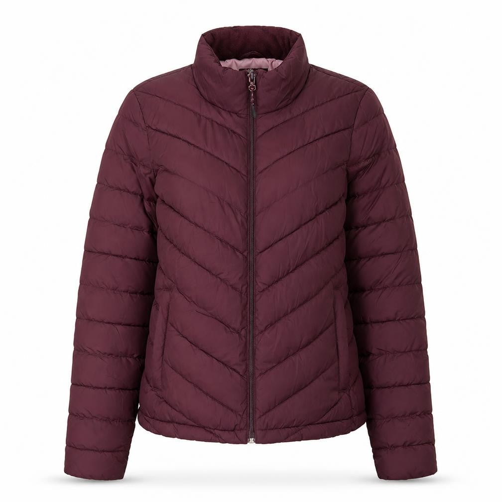 Front view of Gap Women's Purple Puffer Jacket S - Casual Mid-Length