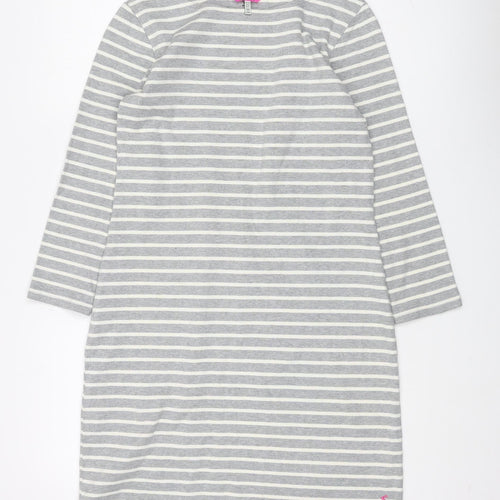 Joules Women's Grey Striped Shift Dress Size 10