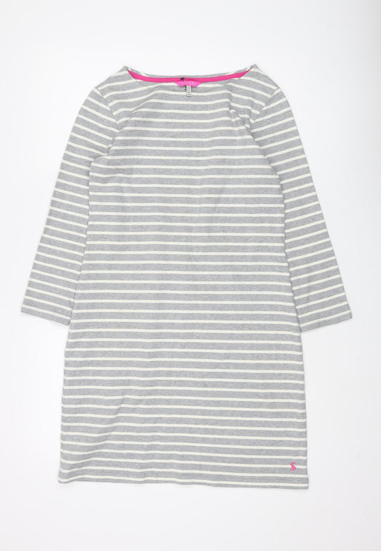 Joules Women's Grey Striped Shift Dress Size 10