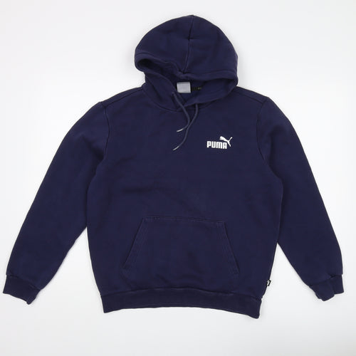 Puma Men's Blue Logo Hoodie S Pullover Casual