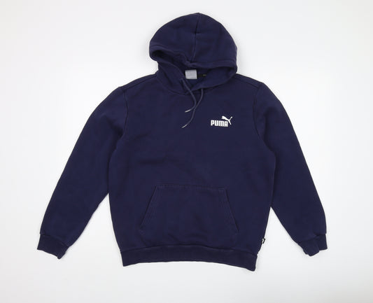 Puma Men's Blue Logo Hoodie S Pullover Casual