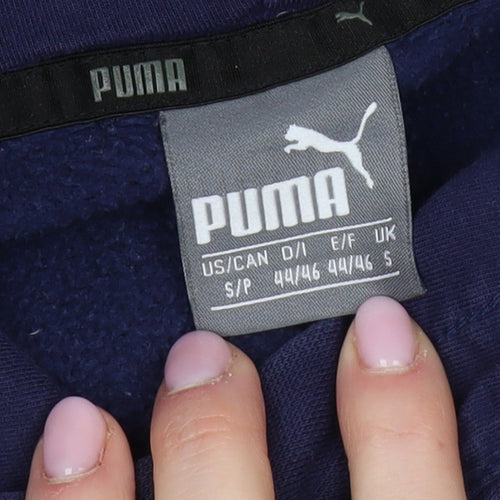 Puma Men's Blue Logo Hoodie S Pullover Casual