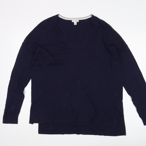 Gap Women's Blue V-Neck Pullover Jumper - Size L