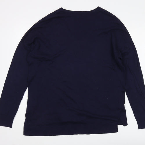 Gap Women's Blue V-Neck Pullover Jumper - Size L