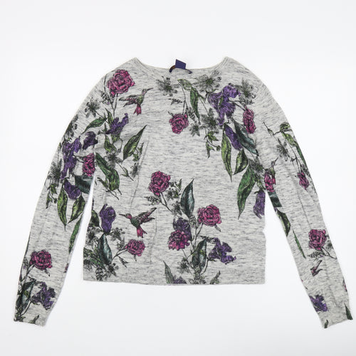 Oasis Women's Multicoloured Floral Pullover Jumper S
